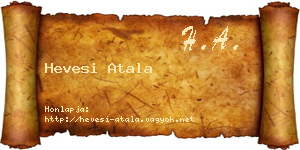Hevesi Atala névjegykártya
